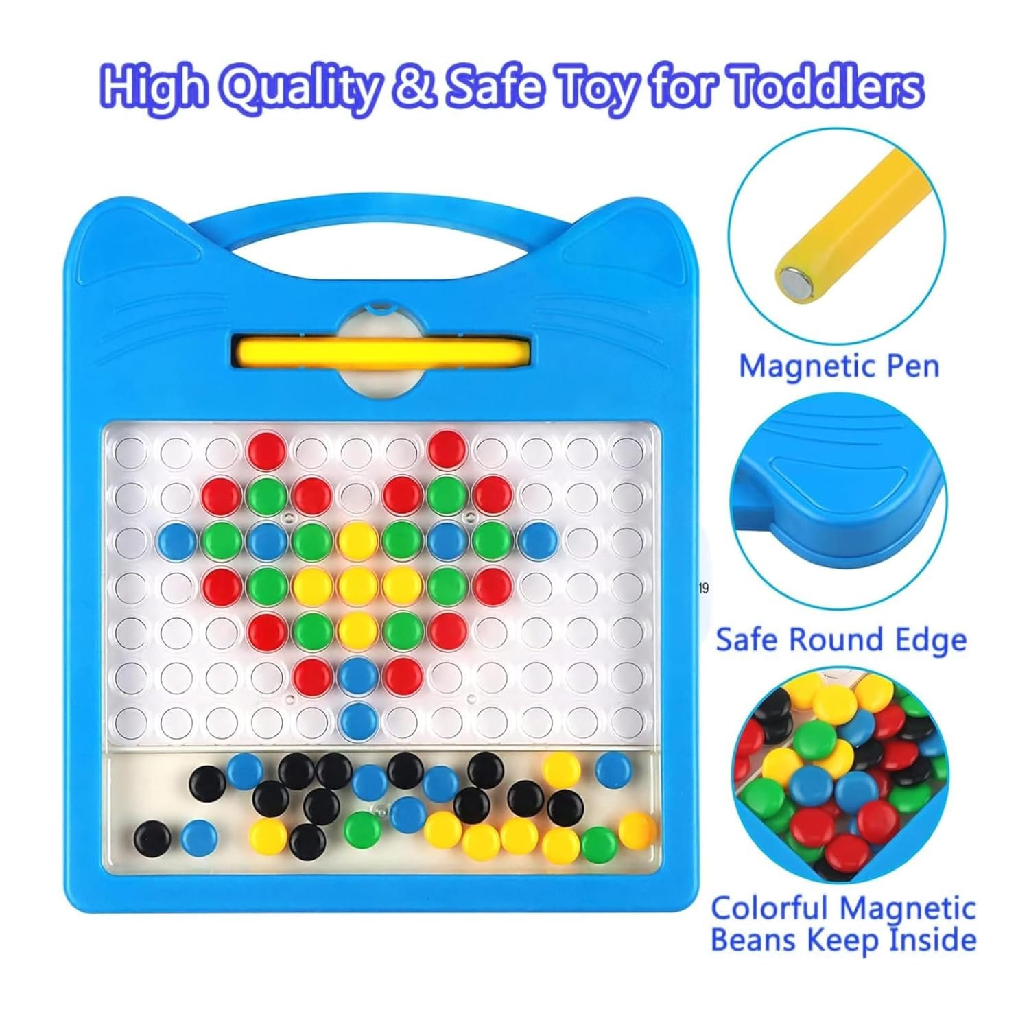 Blue Magnetic Drawing Board for Kids Magnetic Dot Art Game for Toddlers Best Indoor Game for Kids Best Toy for Kids - Image 5