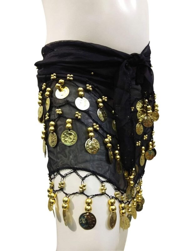 BookMyCostume Black Belly Dance Waist Scarf Belt for Adults and Kids Fancy Dress Costume Accessory 5-10 Years - Image 2