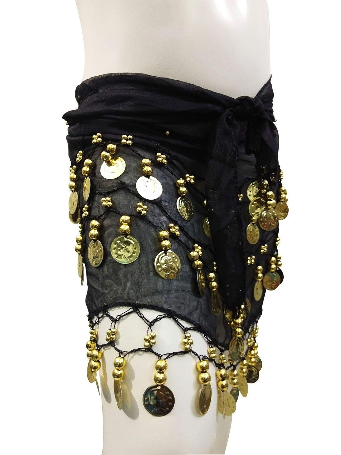 BookMyCostume Black Belly Dance Waist Scarf Belt for Adults and Kids Fancy Dress Costume Accessory 5-10 Years - Image 2