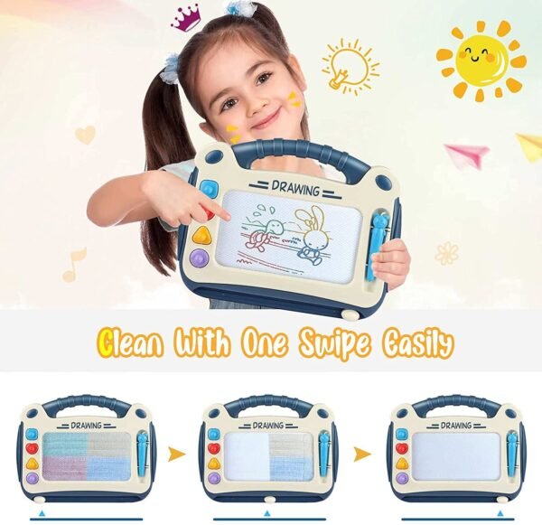 Mumoo Bear Toddler Toys Age 1-2 Year Old Kids, Magnetic Drawing Pad Doodle Board Educational Learning Toys for 1 2 3 Year Old Kids Birthday(Blue) - Image 5