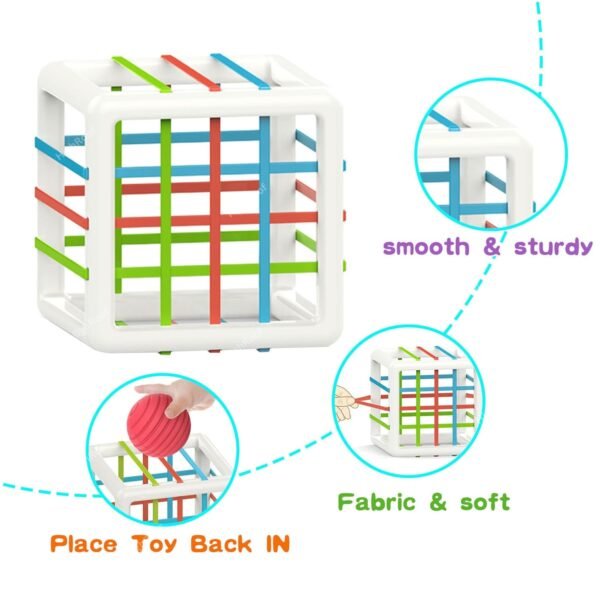 Shape Sorter Baby Toys for Kids, Montessori Sensory Learning Activity Cube Shapes Blocks Toys for 1-3 Year Old Boy and Girl, Birthday Gifts for Toddler (6 Pcs Blocks) - Image 5
