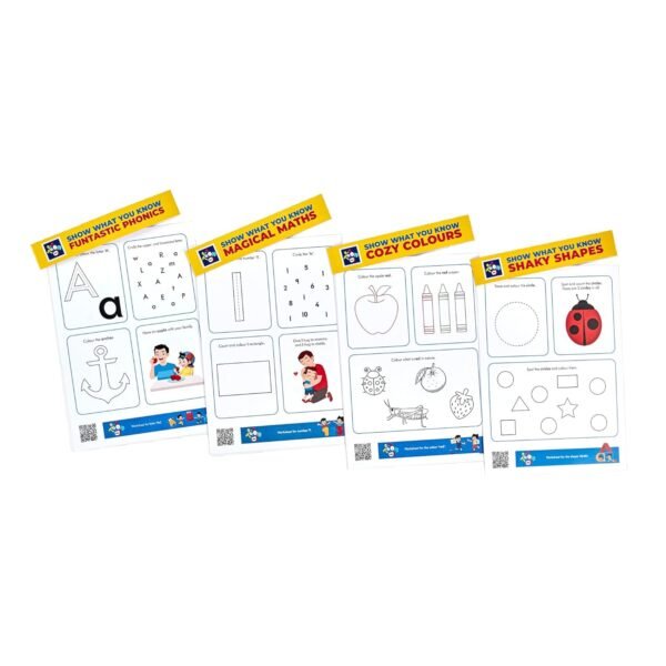 Activity Worksheet for Kids 3 to 4 Years | Covers Phonics, Colors, Numbers, Shapes & More with Early Learning Sheet |Engaging Curriculum Based UKG worksheets