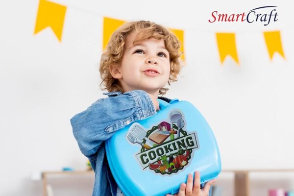 Smartcraft Ultimate Kid Chef Bring Along Kitchen Cooking Suitcase (27 Pieces) Luxury Kitchen Set Cooking Toy with Briefcase Kitchen Food Play Set for Girls & Boys (New)-Made in India - Image 2