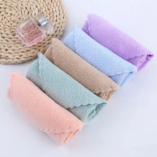 Microfiber Small Size Face Towel/Handkerchief 400 GSM Extra Soft & Super Absorbent Face Towels for Women\'s, Kid\'s & Newborn Babies Set of 6 (25x25 CM) - Multicolor - Image 5