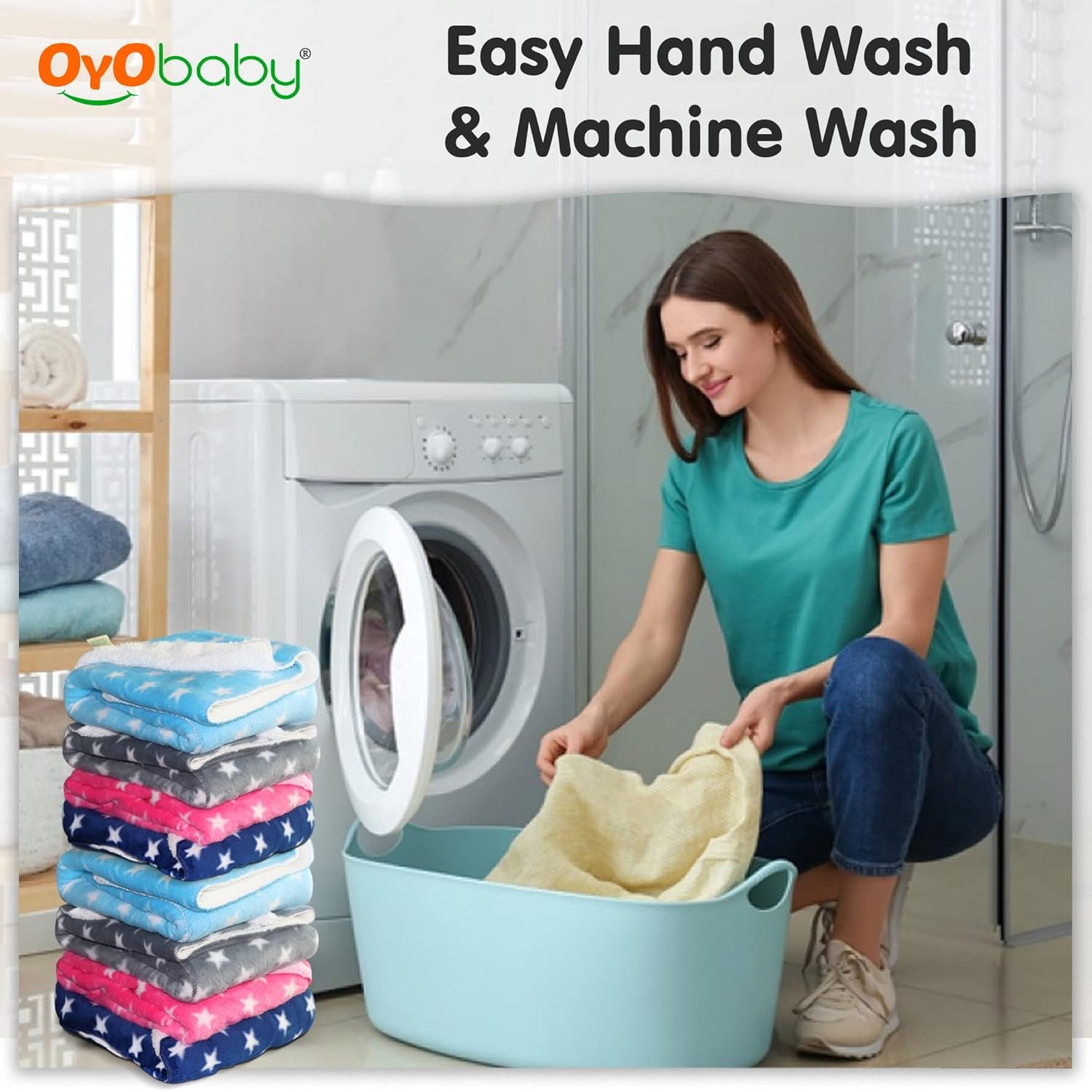 OYO BABY Baby Blanket Wrapper - Pack of 1 (Dark Blue) | Towel for Boys and Girls | All Season Swaddle for 0-12 Month Old Baby | Baby Gifts | Great Gifts, Fleece - Image 6