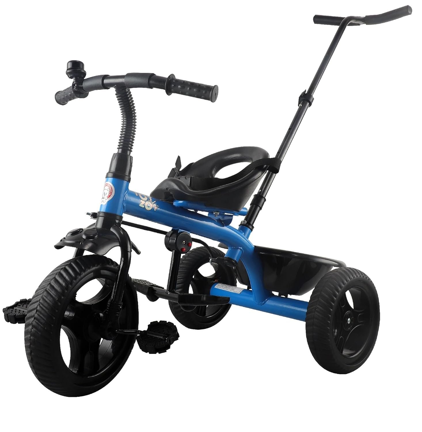Mini Prima Tricycle for Kids | Tricycle for Kids | Cycle for Kids 1-4 Years | Baby Cycle | Bicycle for Kids with Storage Basket, Cushion Seat and Seat Belt TZ-582 (Blue)