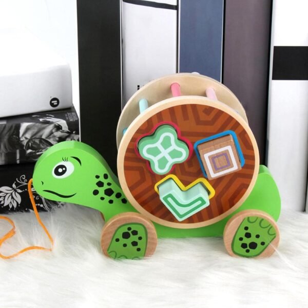 bnf® Wooden Trailer Toy Creative for Kids Age 0-3 Years Tortoise Baby | Toys for Baby | Developmental Baby Toys - Image 5