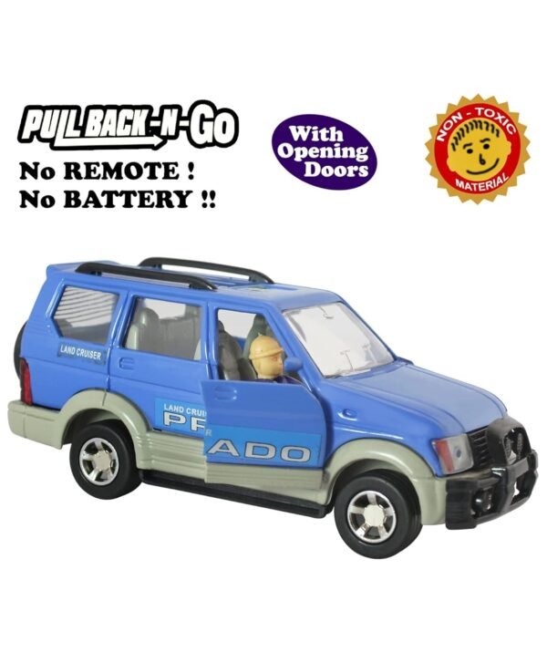 Shinsei Prado Car Maintenance Free Pullback Spring Action Race Toy Gift for Boys 5+ Years. Strong ABS Plastic, NO Sharp Edges, BIS Certified. Pack of 1, Color Blue - Image 4
