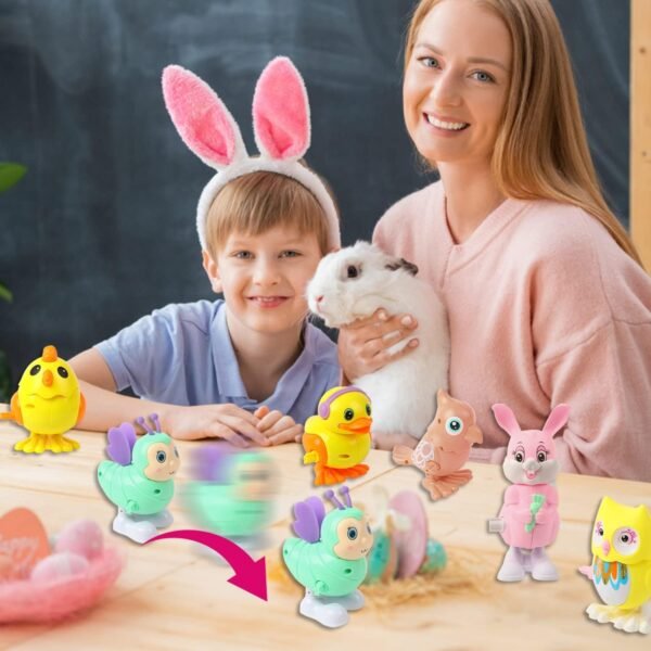 Toyshine Pack Of 3 Press And Go/Wind Up Key Operated Animal Shape Moving Educational Sensory Gliding Toys For Toddlers 1-3Yrs, Model A, Multicolor - Image 2