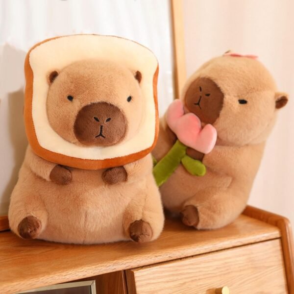 bnf® Capybara Stuffed Animal Plush Accompany Sleep Toy for Adults Kids Boys Girls Flower 30cm - Image 4