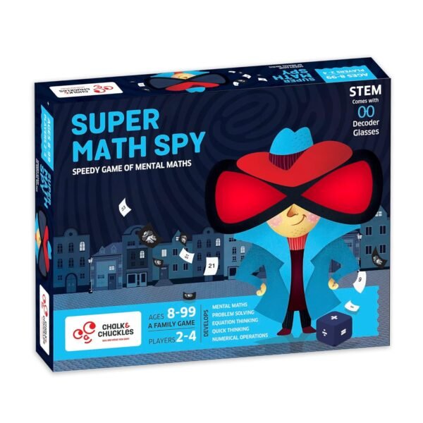 Chalk and Chuckles Super Math Spy Board Game for Kids Age 8-12, Educational Brain Games for Kids 10+ Years, Gift for Boys, Girls 9, 10, 11 Years, STEM Toys