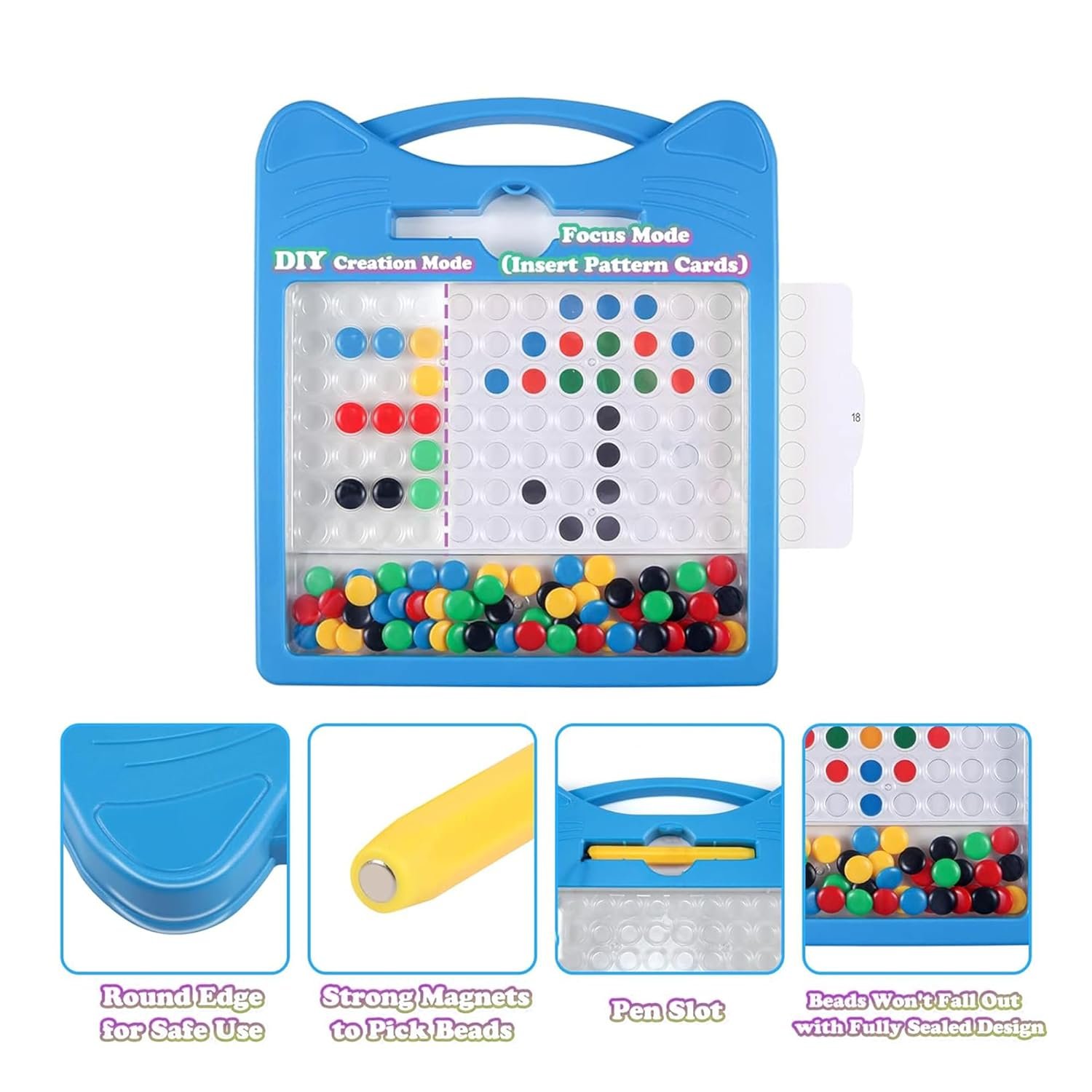 Blue Magnetic Drawing Board for Kids Magnetic Dot Art Game for Toddlers Best Indoor Game for Kids Best Toy for Kids - Image 4