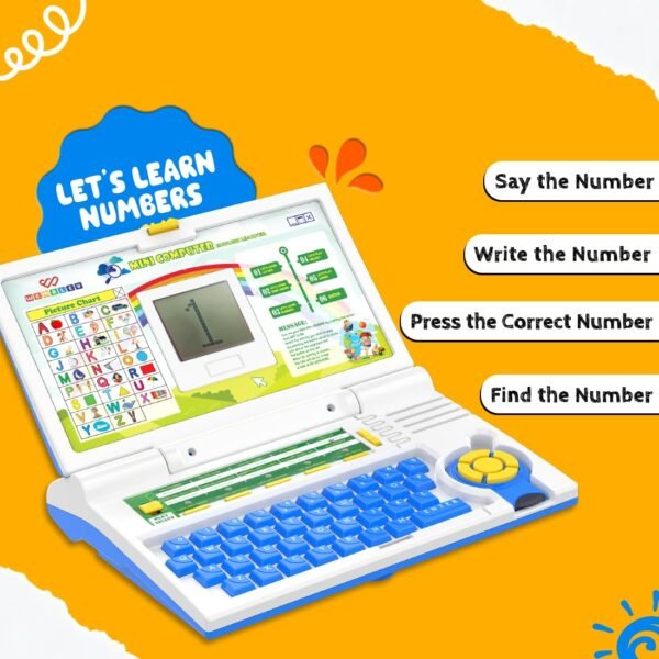 Wembley Educational Kids Laptop For 2-5 Years Boys Girls Computer Toys For 3 Years Ideal Birthday Gift Fun Activity Learning Alphabet,Letter,Words,Games,Mathematics,Music,Logic Memory Tool - Blue - Image 6
