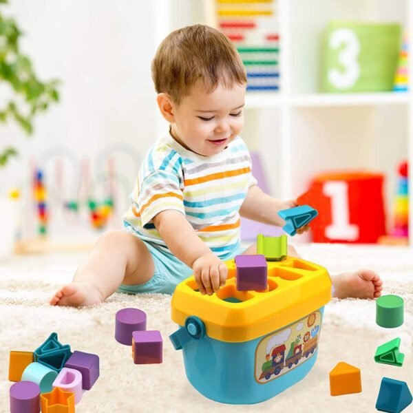Niku Baby\'s First Blocks Shapes sorter Toy for Kids, Toddlers, Baby, Girls 0-3 Years | 16 Blocks, 8 Shapes | Best Birthday Gift | BPA Free Non Toxic - Image 2
