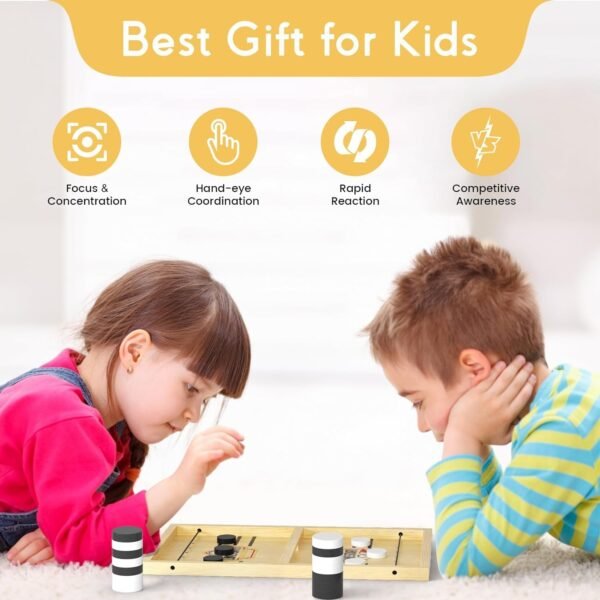 Amisha Gift Gallery Board Games for Kids String Hockey Table Board Games Indoor Games Fastest Finger Games for Kids Fast Sling Puck Board Game for Kids and Adults Big - Image 4