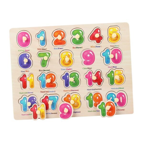 bnf® Montessori Wooden Jigsaw Number Puzzle Peg Board for Kids New Year Baby | Toys for Baby | Developmental Baby Toys - Image 5