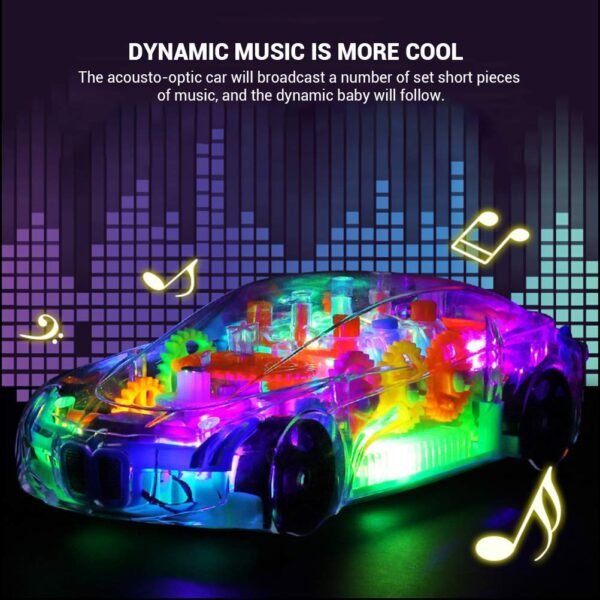 Transparent 3D Toy 360 Degree Rotation, Gear Simulation Mechanical Sound and Light Toy for 2-5 Years Boys and Girls (XUV) - Image 4