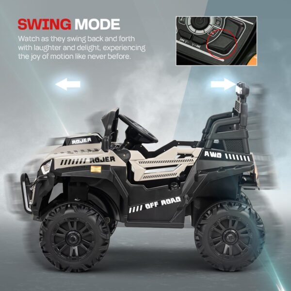 Baybee Roger Battery Operated Jeep for Kids 3-8 Years | Rechargeable Ride on Toy Car with Lights & Music | Electric Jeep to Drive (Desert), Multicolor - Image 4