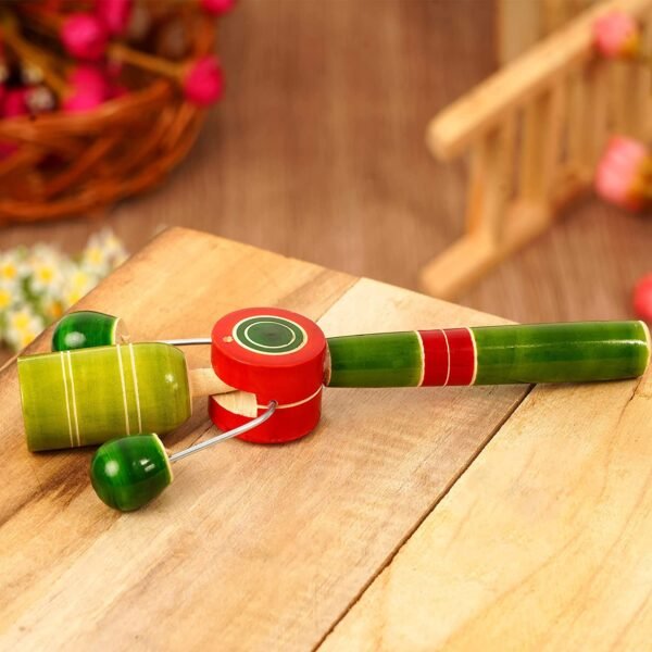 Wooden TIK TIK Rattle Pack of 1 - Colourful Musical Instrument Rattle Toy for Baby and Kids (0-3 Years) - Non-Toxic, Hold and Shake Toy - Discover Sounds, Develops Sensory Skills - Image 4