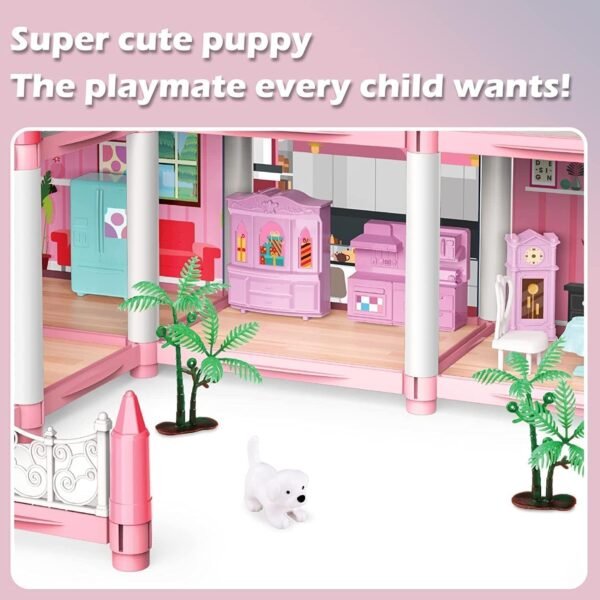 Clubx Dream Palace Doll House | Play Set | Girls Doll House | Play Set with Accessories | Dolls with Furniture| Role Play Set|Age for 3-8 Years (Beautiful Home -01) - Image 5