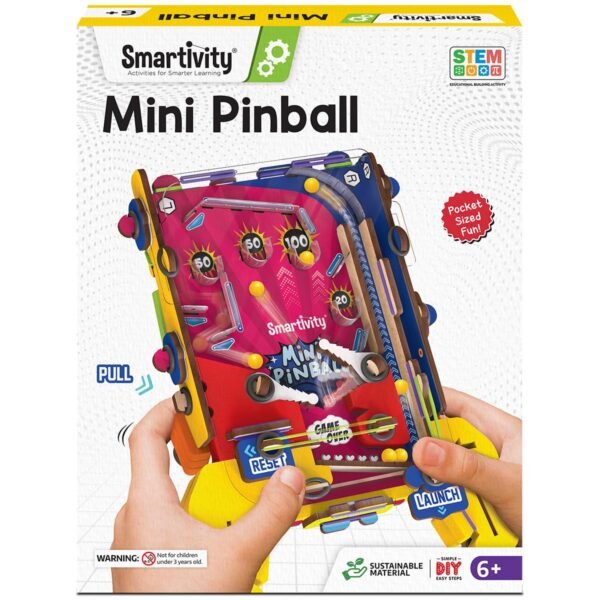 Smartivity DIY Mini Pinball Handheld Game for Kids Ages 6-7-8-9-10-11-12 Years|Hand-Held Exciting Arcade Game I Birthday Gift for Unisex|DIY Science Toy 6-12 Years Old I Screen Free Play,Multicolor
