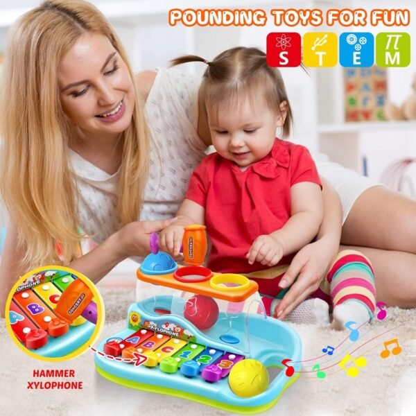 Baby Toys 12-18 Months Hammer Pounding Xylophone Kids Gifts for 1 2 3+ Year Old Boys Girls, Early Educational with Music Balls, Christmas Birthday Toys for 6 to 12 Months - Image 6