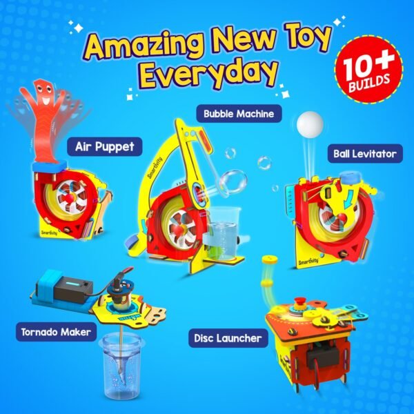 Smartivity 10-in-1 Motor-Powered Gadgets Kit for Kids Ages 6,7,8,9,10,11,12 Years Old | Build 10+ Cool Electronics Projects | Birthday Gifts for Boys & Girls | DIY Science Toy for Kids 6-12 - Image 3