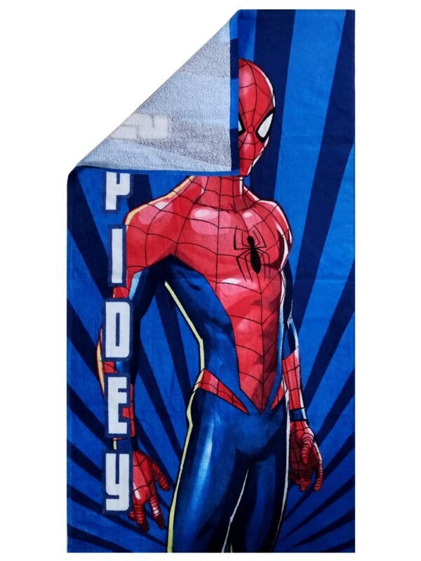 Athom Living Marvel Spidey 350 GSM Cotton Kids Bath Towel (60x120 cm, Multi Color) - Image 4