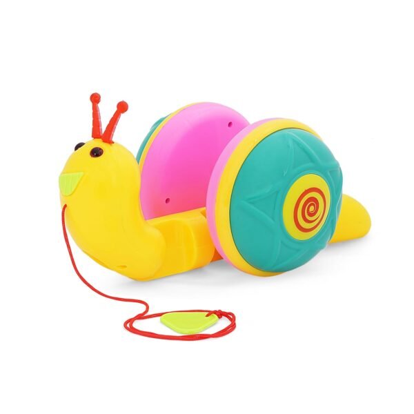 Pull Along Toy for 1+ Years Old Super Snail Pull Along Child Toys 2-5 Years- Yellow