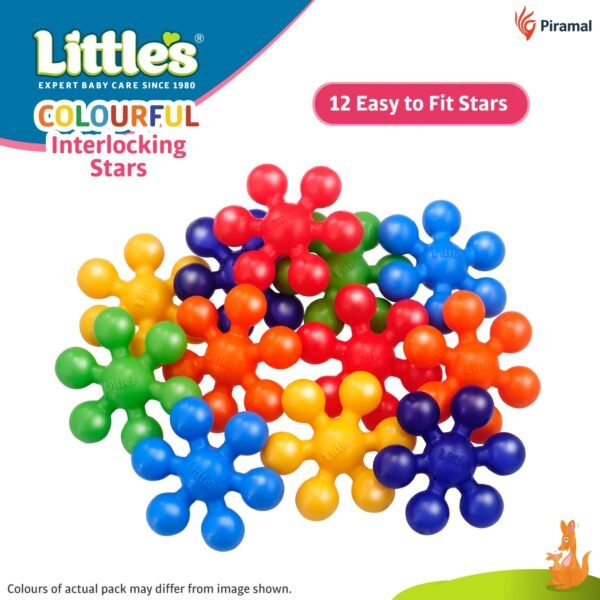 Little\'s Colorful Interlocking Stars | Activity & Learning Toys for Kids | Multi-Colour Toddler Activity Toys | Baby Toys | Develops fine Motor & Reasoning Skills | Kids Toys for 1 Year Old+ - Image 2