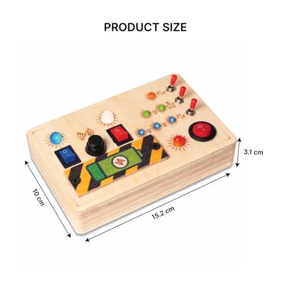 Toys Montessori Toggle Play Busy Board with LED Light, Wooden Sensory Activity Board for Toddlers & Kids 1-6 Years, Hand-Eye Coordination & Brain Development for Boys & Girls - Image 2