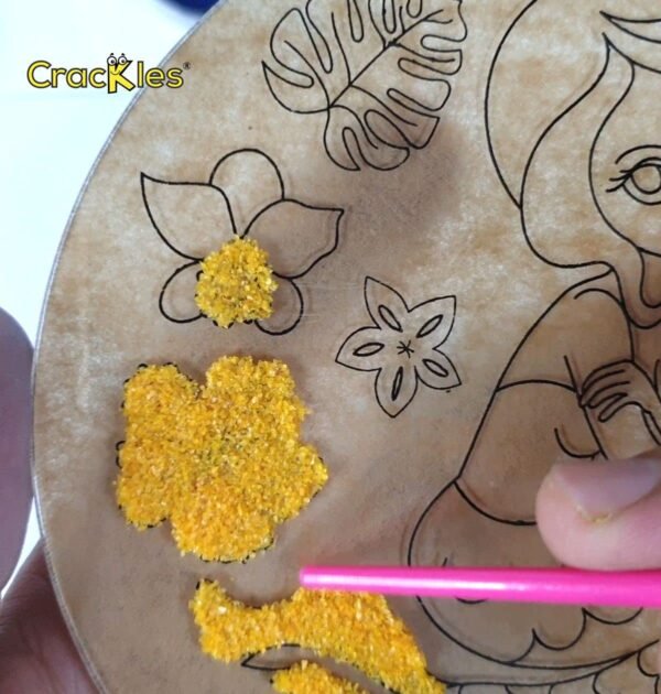 2 Pc Tainted Glass Sand Art Window Sun Catcher- Mermaid and Unicorn | Sand Art and Craft Kit | Art Activity | Gift for Girls | Kids Craft Activity Kit for 5-8 Year Old - Image 5