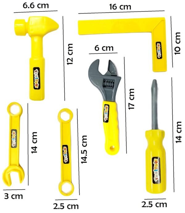 Amitasha Mechanics Helmet Tools Kit Toys for Kids Pretend Play Construction Toy for Boys Girls 3 4 5 6 Years Old Automobile Toolkit for Kids - (Pack of 14 Tools) - Image 4
