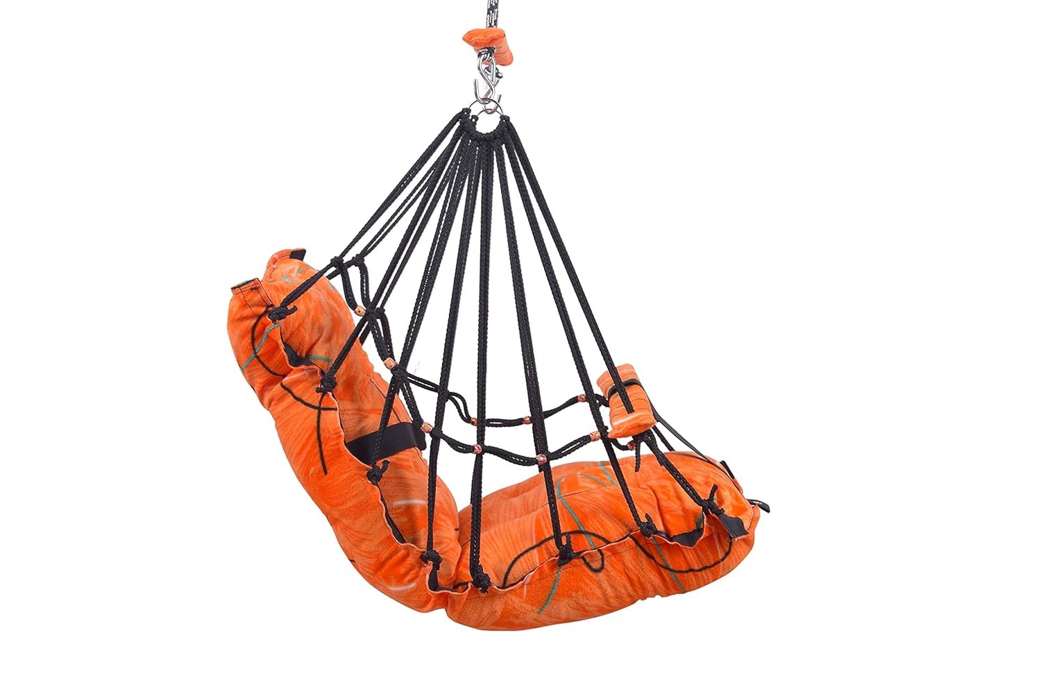 Cotton Baby Hanging Swing for Kids jhula 1-5 Years Swings Cradle Chair uyyala New Born Baby Gifts Foldable and Washable with Safety Belt, Home & Garden (Orange) - Image 3