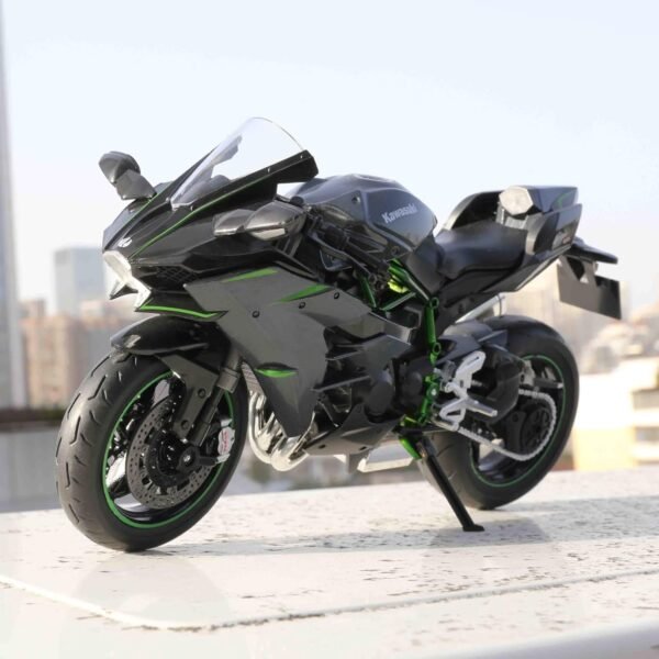 Police Motorcycle Toy - Pull Back Motorcycle Toys, Tiny Gift with Music Lighting, Latte Motorcycles Toy for Kids Boys Age 3-8 Year Old [New] (Big Ninja Bike-Black) - Image 5