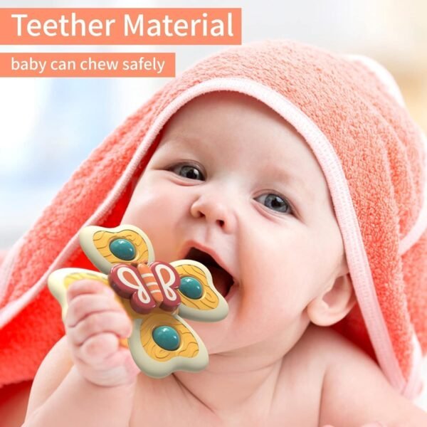 Umadiya® Baby Bath Toys Spinner Toy 3 PCS Spinners for Baby Toddlers Boys Girls Waterproof Suction Cup Spinning Top Rotating Montessori Learning Toy Sticks to Smooth Surface Return Gift for Kids - Image 5