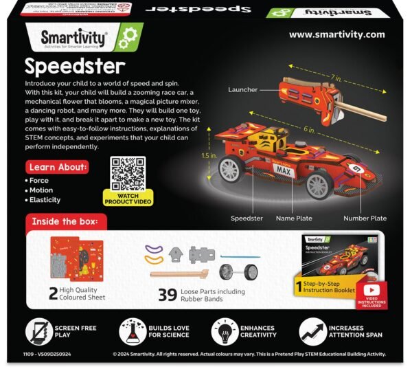 Smartivity DIY Speed CAR Toy for Kids Ages 6-12 | F1- Racing Car with Launcher | Fun Birthday Gift for Boys and Girls | STEM Learning Car Toys for 6,7,8,9,10,11,12 Years - Image 6