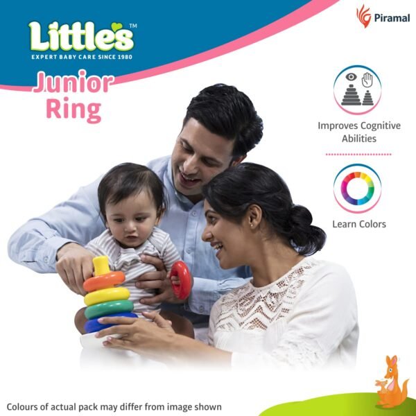 Little\'s Junior Ring Educational Blocks | Stacking Toys For Kids | 6 Rings Multi-Colour Kids Toys | Colorful Toddler Activity Toys | Baby Toys | Motor And Reasoning Skills, Set Of 1 - Image 4