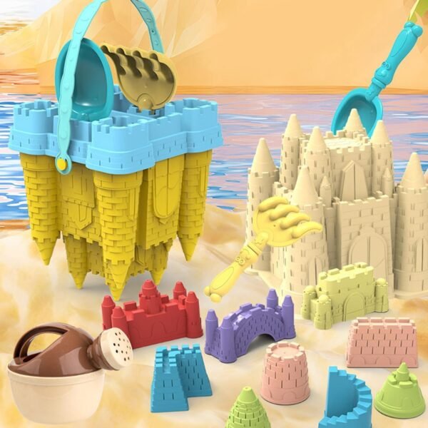 MYADDICTION 14x Sand Castle Toy for Kids Playground Outdoor Sand Toys for Ages 4-7 Years Yellow - Image 5