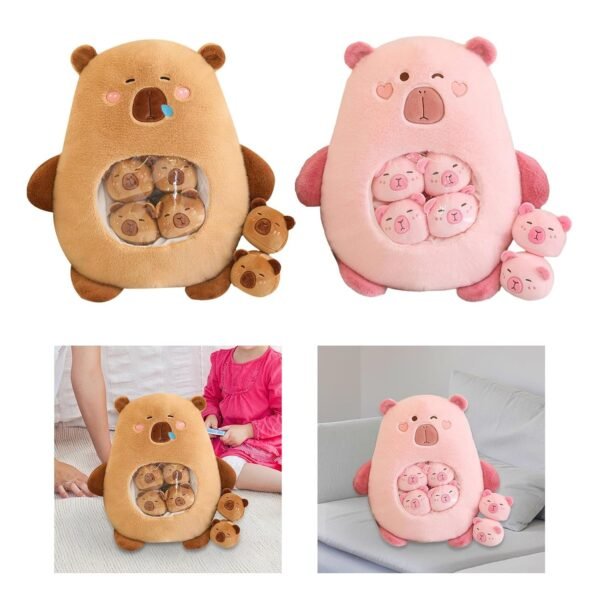 Toy Capybara Plush Toy Cartoon Soft Capybara Stuffed Toy for Kids Birthday Gifts Brown - Image 5