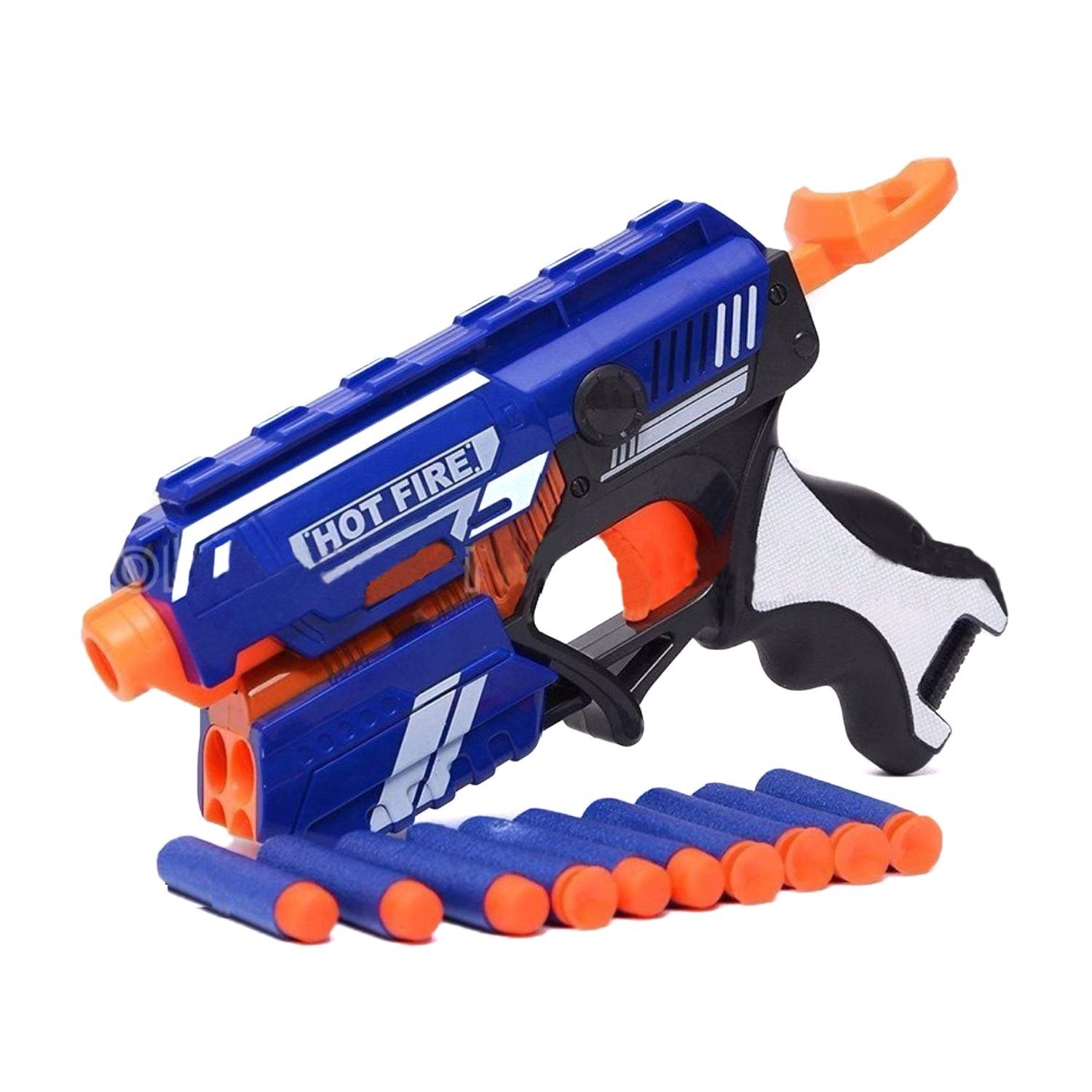 NHR Blaze Storm Manual Soft Bullet Gun Toy with 10 Safe Soft Foam Bullets, Fun Target Shooting Battle Fight Game for Kids (Pack of 1, Multicolor)
