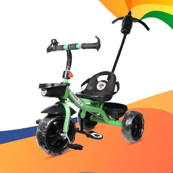 Tricycle with Parent Handle or Music or Front Back Basket with Canopy for Baby Boy/Girl Kids Trikes or Toddler 1-4 Years (Green) - Image 6