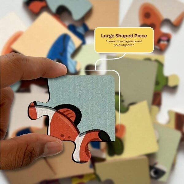 4 Piece Wooden Sea Animals Jigsaw Puzzle, Kids Toys for 2-5 Years Boy, Safe & Durable Educational Montessori Toy, Puzzles for Kids and Toys for 2+ Year Old Boy - Image 5