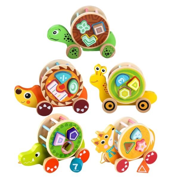 bnf® Wooden Trailer Toy Creative for Kids Age 0-3 Years Hedgehog Baby | Toys for Baby | Developmental Baby Toys - Image 2