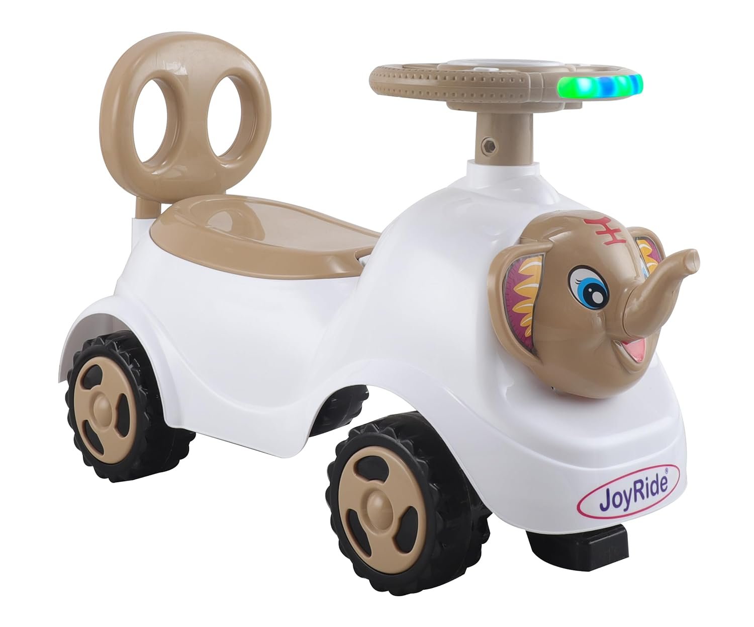 JoyRide Brown Elephant Ride-On Baby/Kids Ride for Boys & Girls 1-3 Years with Light Horn Storage Compartment (Brown) - Image 3