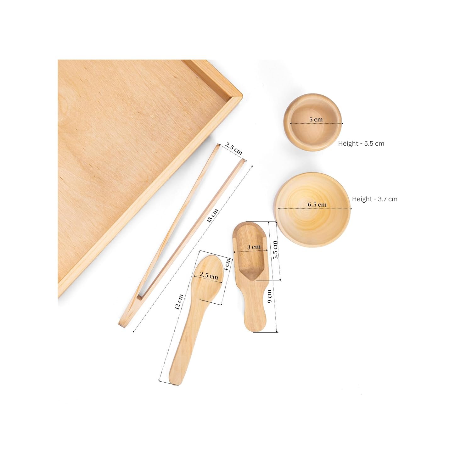 KEANE Creations Sensei Sense| Montessori Wooden Sensory Toys for Kids Set of 6 | Sensory Activities Made Fun with a Wooden Tray and 5 Tools | Activity Toys for Age 2 to 6 Years - Image 4