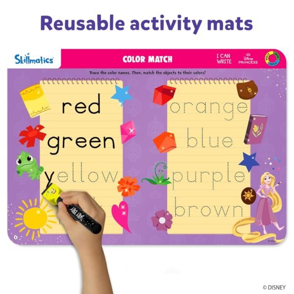 Skillmatics I Can Write Disney Princess - Reusable Preschool Learning Activities, Educational Toy and Game, Back to School Supplies, Gifts for Students, Kids, Toddlers Ages 3, 4, 5, 6,Multicolor - Image 4