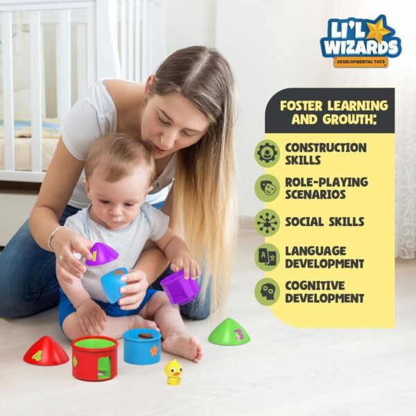 Li\'l Wizards Bird House Nesting Toy with Peek-A-Boo Feature|Learning Toy for Infants & Toddlers Kids|Interactive Baby Toy|Birthday and Return Gift for Kids|Stacking & Sorting Game|Made in India - Image 5