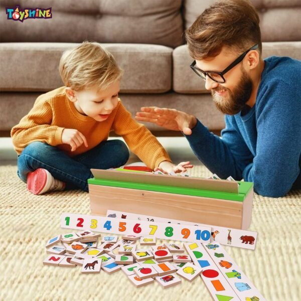 Toyshine Wooden Classification Sorting Box|Montessori Toys for Toddlers Learning Educational Activities Preschool Kindergarten Games Autism Toys Motor Skills STEM for Girls Boys 2-4 Year Old, 80 Pcs - Image 2