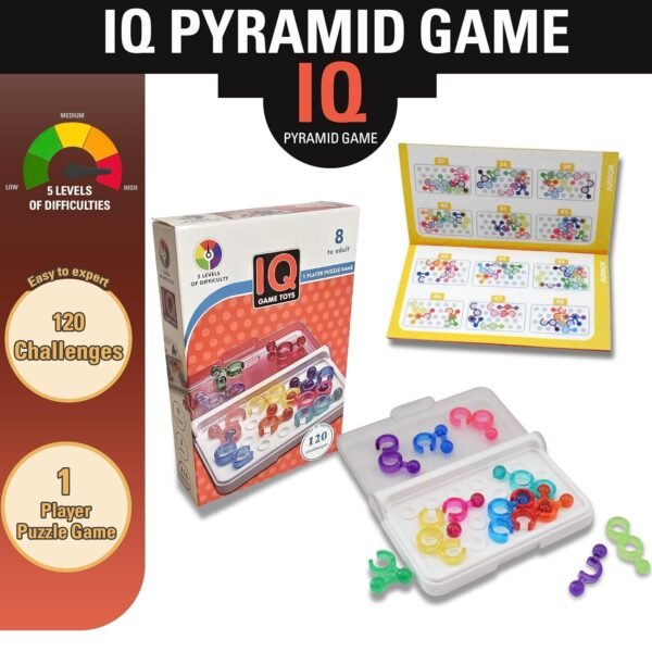 WireScorts IQ Link Game Toy, Travel Game for Kids and Adults, Brain Game Iq Games with 120 Challenges - Multicolor - Image 5